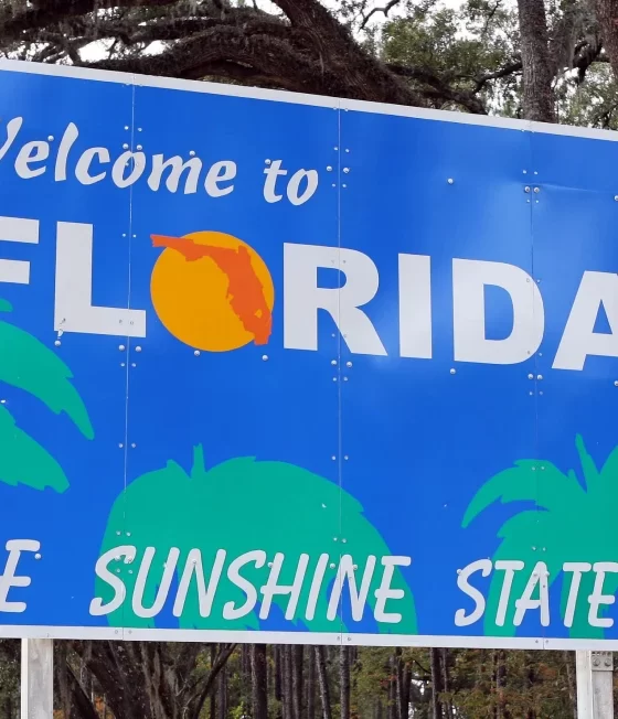 Florida the sunshine state sign