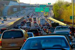 Atlanta traffic patterns and congested traffic on Atlanta highway - cheap car insurance in Atlanta.