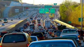 Atlanta traffic patterns and congested traffic on Atlanta highway - cheap car insurance in Atlanta.