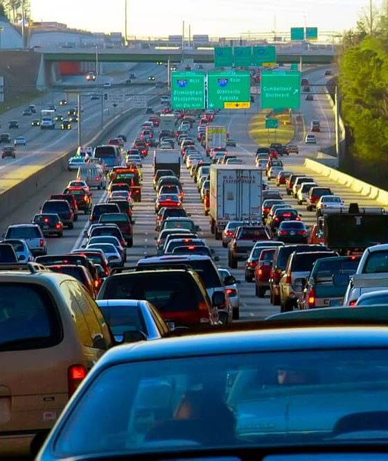 Atlanta traffic patterns and congested traffic on Atlanta highway - cheap car insurance in Atlanta.