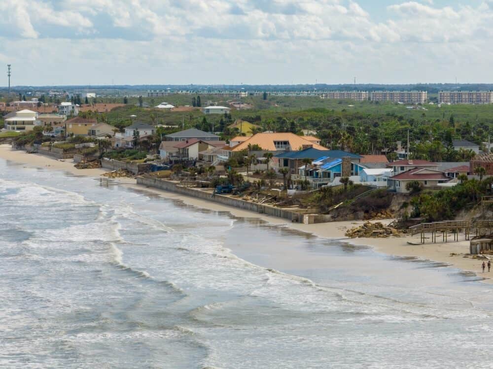 Coastal homes located on the Atlantic Ocean on the beach - cheap home insurance in Georgia.