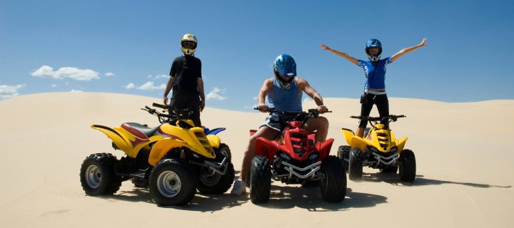 Group of people on their ATVs.