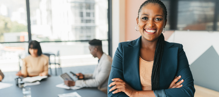 Woman working with her colleagues