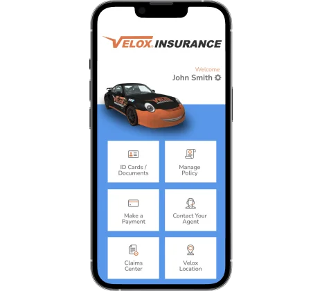 Velox Insurance app.