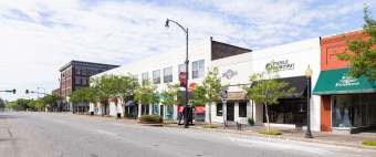 The old business district on Main street: Cheap car insurance in Moultrie, Georgia.