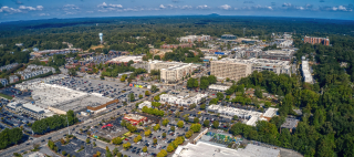 Aerial View of the Atlanta Suburb of Sandy Springs, Georgia - Cheap car insurance in Sandy Springs, Georgia