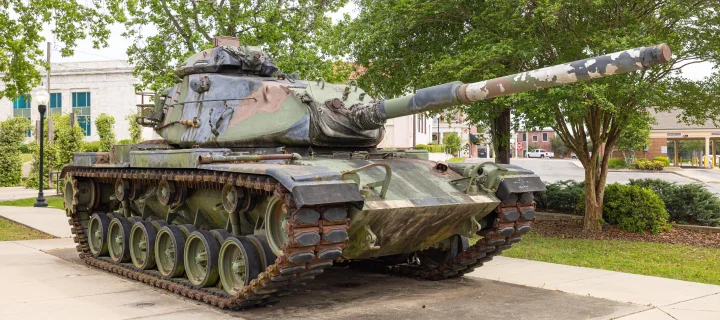 M48 Tank at the Tifton Veterans Memorial Plaza, cheap car insurance in Tifton, GA.