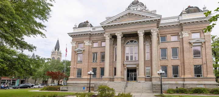 Valdosta, Georgia, USA - April 16, 2022: The Lowndes County Courthouse.