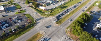 Aerial drone photos of Warner Robins Ga during a sunner day.